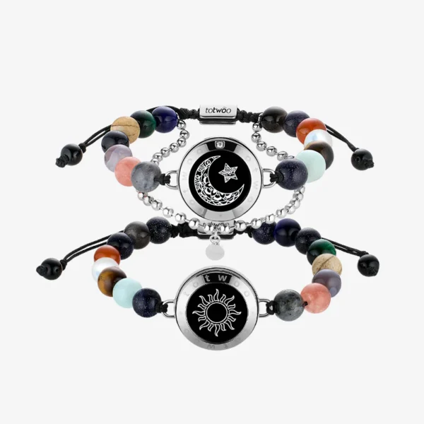 Sun&Moon Touch Bracelets with Solar System Guardian Beads